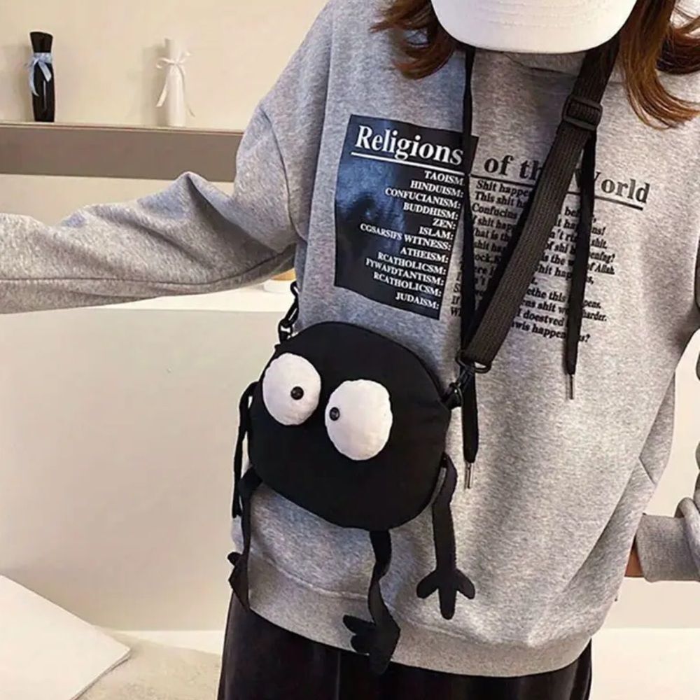 Black and White Cartoon Character Crossbody Bag - Picture 4 of 8